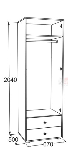 Шкаф двустворчатый Омега - 18, для одежды в Перми - изображение 1