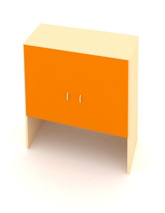 Распашной детский шкаф ДШ-1 ЛДСП  Беж + Оранжевый в Перми - изображение