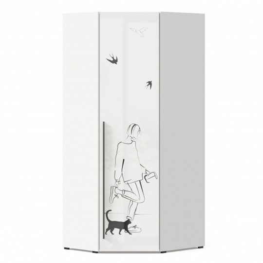 Шкаф угловой Джоли 45 ЛД 535.030, Серый шелк в Перми - изображение 2