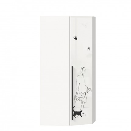 Шкаф угловой Джоли 45 ЛД 535.030, Серый шелк в Перми - изображение