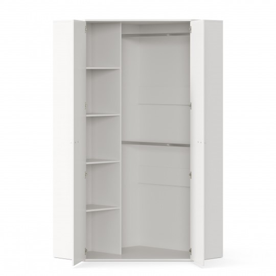 Распашной угловой шкаф Милтон 45 ЛД 537.040, Белый в Перми - изображение 3