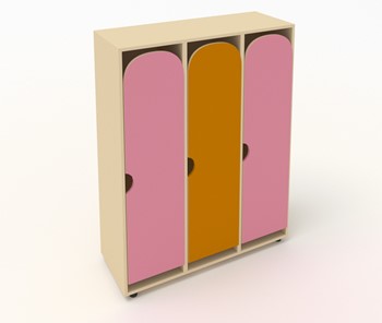 Шкаф детский ШГ3 Беж+Розовый+Оранжевый в Перми