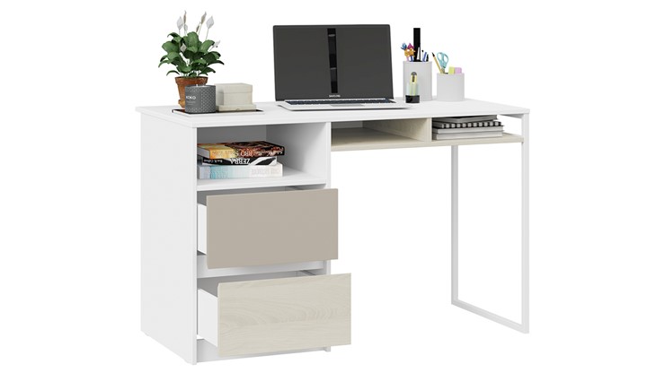 Письменный стол Сканди СМ-386.15.02-20 (Дуб Гарден, Белая, Глиняный серый) в Перми - изображение 1