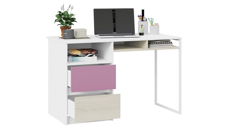 Письменный стол Сканди СМ-386.15.02-20 (Дуб Гарден, Белая, Лиловый) в Перми - изображение 1