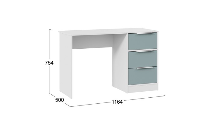 Письменный стол Марли Тип 1 (Белый/Серо-голубой) в Чайковском - изображение 4