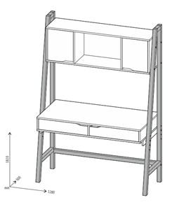 Стол с ящиками высокий POLINI Kids Mirum 1445 Серый в Перми - предосмотр 2