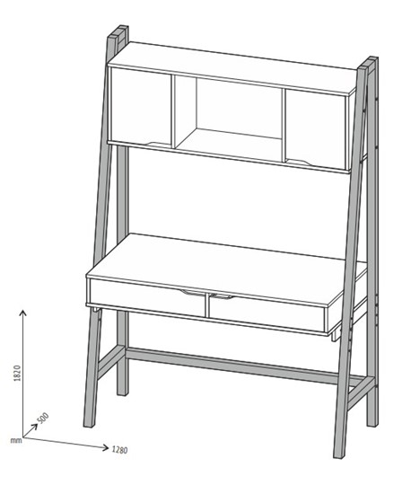 Стол с ящиками высокий POLINI Kids Mirum 1445 Серый в Перми - изображение 2