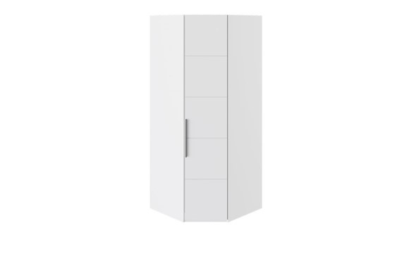Распашной шкаф угловой Наоми, цвет Белый глянец, Джут СМ-208.07.06 в Перми - изображение