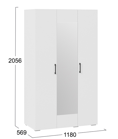 Шкаф 3-створчатый с зеркалом Нео (Белый) в Перми - изображение 5