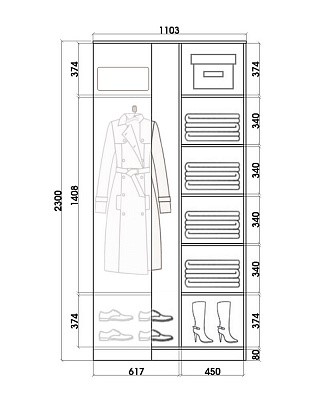 Шкаф-купе угловой 2400х1103, ХИТ У-24-4-66-09, орнамент, 2 зеркалами, Дуб Сонома в Перми - изображение 2
