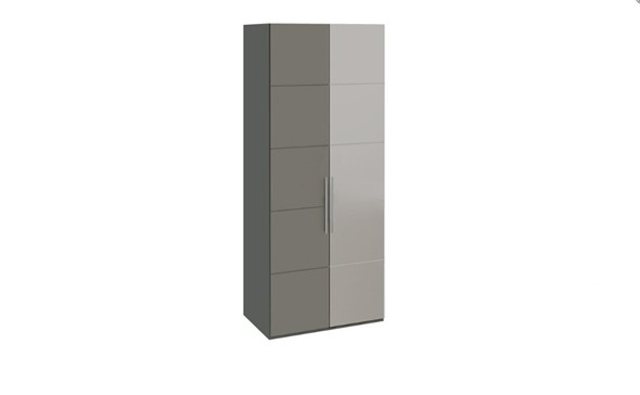 Шкаф Наоми с 1 зеркальной правой дверью, цвет Фон серый, Джут СМ-208.07.04 R в Перми - изображение