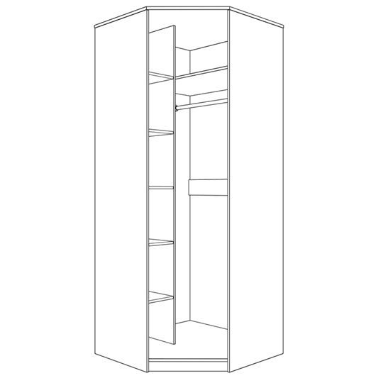 Шкаф угловой с дверью ПАРМА НЕО,  лиственница темная в Перми - изображение 1