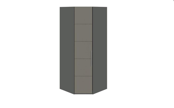 Распашной угловой шкаф Наоми, цвет Фон серый, Джут СМ-208.07.06 в Перми - изображение