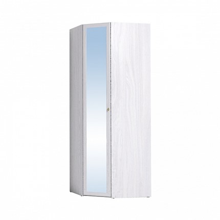 Распашной шкаф угловой Sherlock 63+ фасад зеркало, Ясень Анкор светлый в Перми - изображение