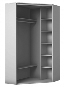 Угловой шкаф с зеркалом, ХИТ У-22-4-15, Серый структура в Перми - предосмотр 1