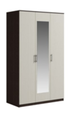 Шкаф 3 двери Светлана, с зеркалом, венге/дуб молочный в Перми - изображение