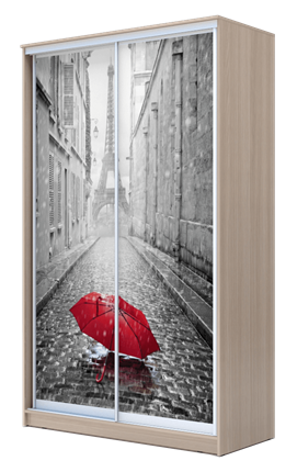 Шкаф 2-х дверный 2400х1200х620, Париж, зонтик ХИТ 24-12-77-02 Ясень Шимо Светлый в Перми - изображение