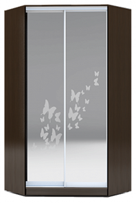 Угловой шкаф 2200х1103, ХИТ У-22-4-66-05, бабочки, 2 зеркала, венге аруба в Перми