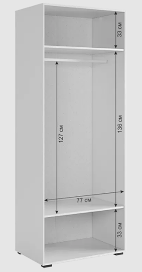 Распашной шкаф Ева 102.01 (белое дерево/белый матовый) в Перми - изображение 9