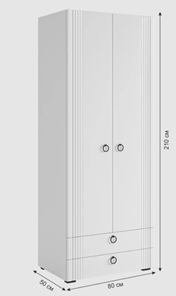 2-створчатый шкаф Ева 103.01 (белое дерево/белый матовый) в Перми - предосмотр 10
