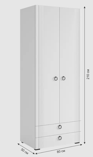 2-створчатый шкаф Ева 103.01 (белое дерево/белый матовый) в Перми - изображение 10