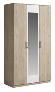 Шкаф 3 двери Genesis Светлана, с зеркалом, белый/дуб сонома в Березниках