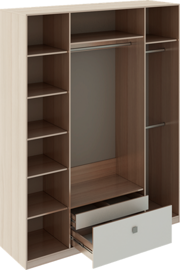 Шкаф распашной Глэдис М24 (Шимо светлый/Белый текстурный) в Перми - изображение 1
