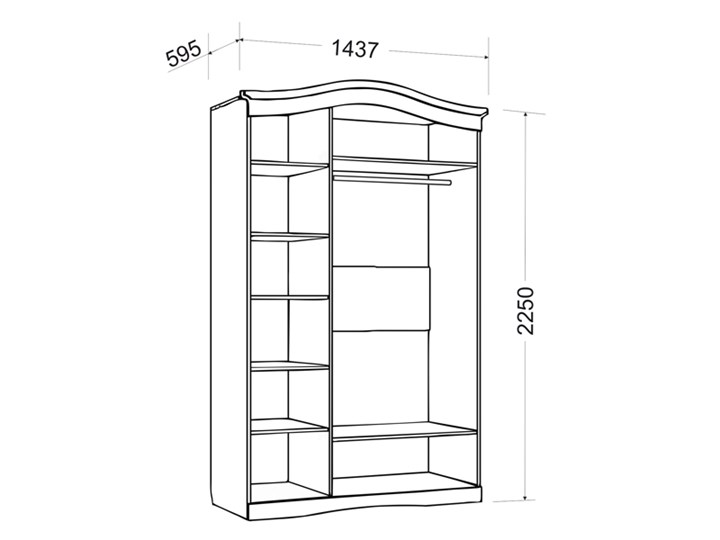 Шкаф трехдверный Гертруда, М2, белая лиственница/ясень жемчужный в Перми - изображение 1