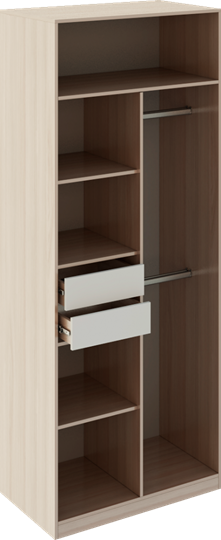 Двухдверный шкаф Глэдис М22 (Шимо светлый/Белый текстурный) в Перми - изображение 1