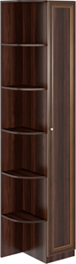Угловой шкаф-стеллаж Беатрис М14 правый (Орех Гепланкт) в Кунгуре