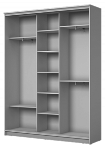 Шкаф 3-х дверный ХИТ 24-4-20-666, с пескоструйным рисунком Горизонтальные полосы №27, Серый в Перми - предосмотр 1