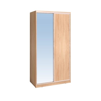 Шкаф 2-х дверный 1200 Домашний Зеркало/ЛДСП, Дуб Сонома в Перми - изображение
