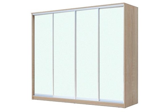 Шкаф 4-х дверный ХИТ 24-4-24/2-8888, с матовым стеклом, Дуб сонома в Перми - изображение