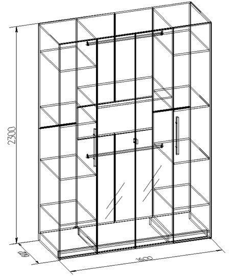 Распашной шкаф Bauhaus 9, Дуб Сонома в Перми - изображение 1