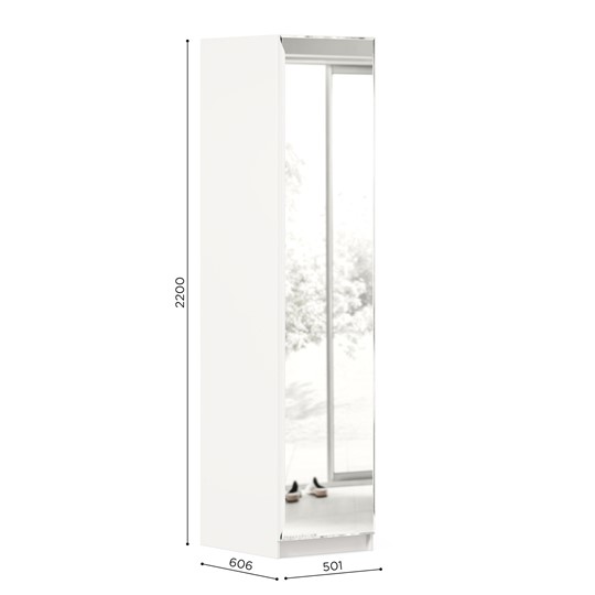 Одностворчатый шкаф Айла с зеркалом ЛД 688.140.000, Белый, исполнение 1 в Перми - изображение 3