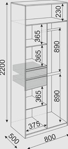 Двухдверный шкаф Глэдис М22 (Шимо светлый/Белый текстурный) в Перми - предосмотр 2