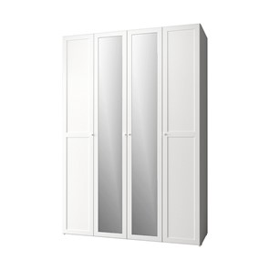 Шкаф распашной Харрис 60, белый + 2 фасад зеркало, +2 фасад стандарт в Перми - предосмотр