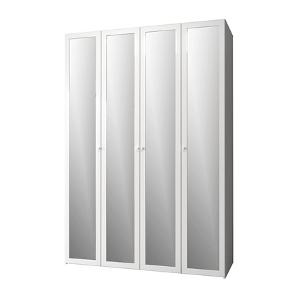 Шкаф для одежды Харрис 60, белый + 4 фасад зеркало в Перми - изображение