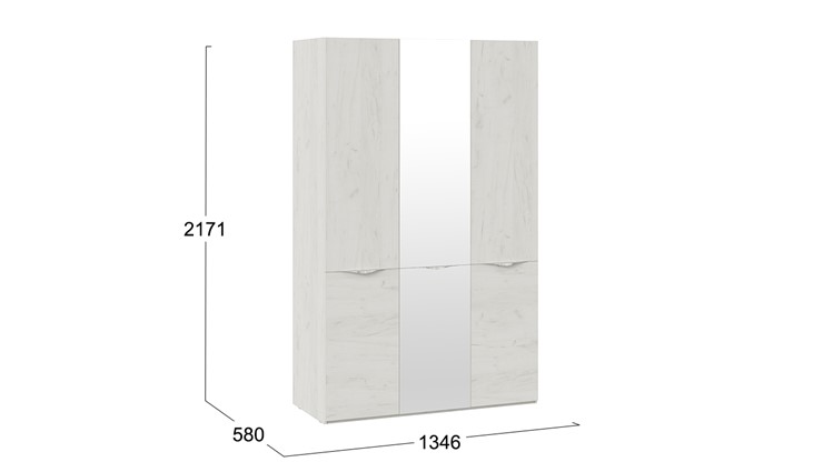 Шкаф трехстворчатый Либерти, Дуб крафт белый СМ-297.07.432 в Перми - изображение 3