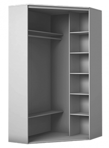 Угловой шкаф с двумя зеркалами, 2400х1103, ХИТ У-24-4-55, венге аруба в Березниках - предосмотр 1