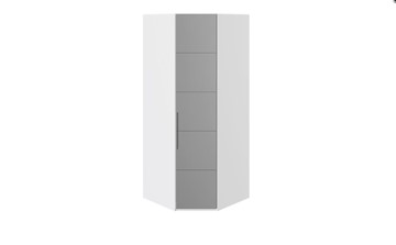 Шкаф угловой Наоми с зеркальной правой дверью, цвет Белый глянец СМ-208.07.07 R в Перми