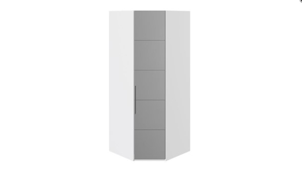 Шкаф угловой Наоми с зеркальной правой дверью, цвет Белый глянец СМ-208.07.07 R в Перми - изображение