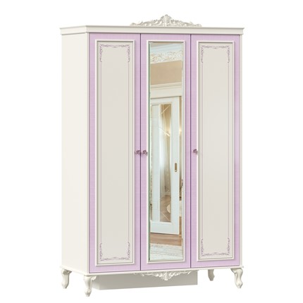 Шкаф 3-х дверный Маркиза с зеркалом(Алебастр) ЛД 517.074.000 в Перми - изображение