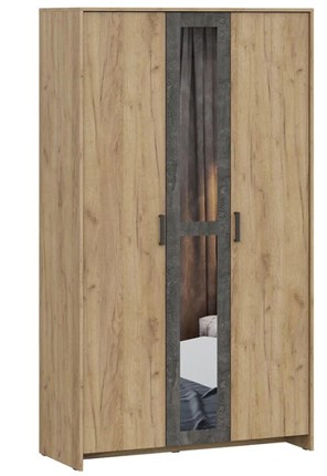 Шкаф 3х-дверный МСП-1, дуб золотой/камень темный в Березниках - изображение