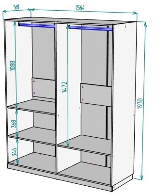 Шкаф четырехдверный Arvid H233 (ЯШТ) в Перми - изображение 1
