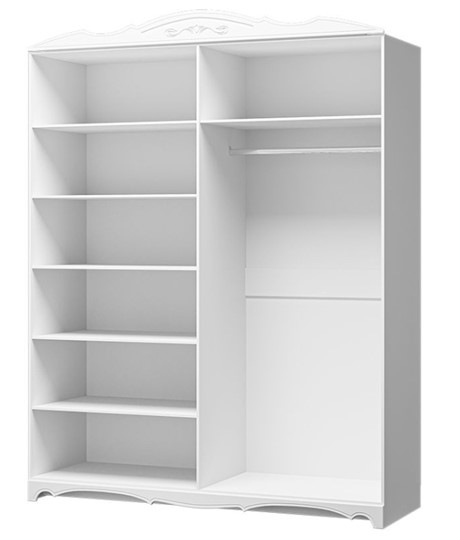 Шкаф четырехдверный в спальню Лотос ШР-4 (Белый) 2 зеркала в Перми - изображение 1