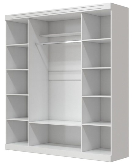 Шкаф четырехдверный Олимп ШР-4 (Белый) 2 зеркала в Перми - изображение 1