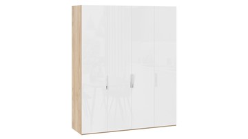 Шкаф для одежды Эмбер СМ-348.07.011 (Яблоня Беллуно/Белый глянец) в Перми
