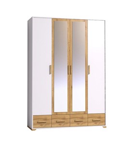 Шкаф для одежды Айрис 555, Белый-Дуб золотистый в Кунгуре