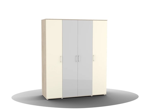 Распашной шкаф Silvia, ШО-04 (2г/2зр), цвет фасада слоновая кость в Перми - изображение